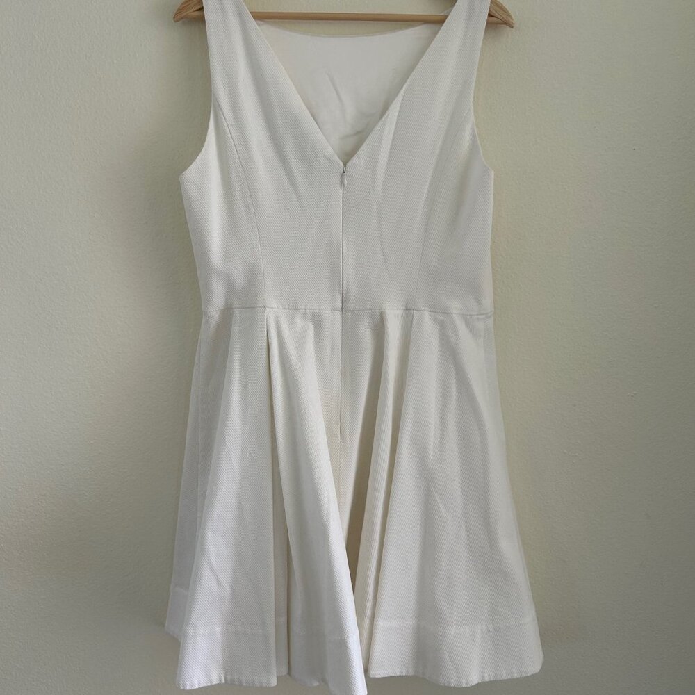 Ralph Lauren White Cotton Pique Fit & Flare Dress Nautical A-Line 14 Coastal - Picture 5 of 8